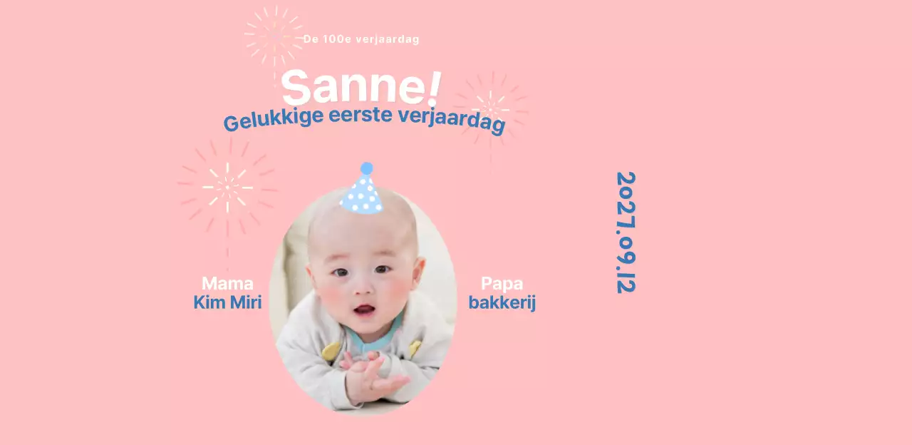 Pastelkleurig fotolijstje voor de honderdste verjaardag