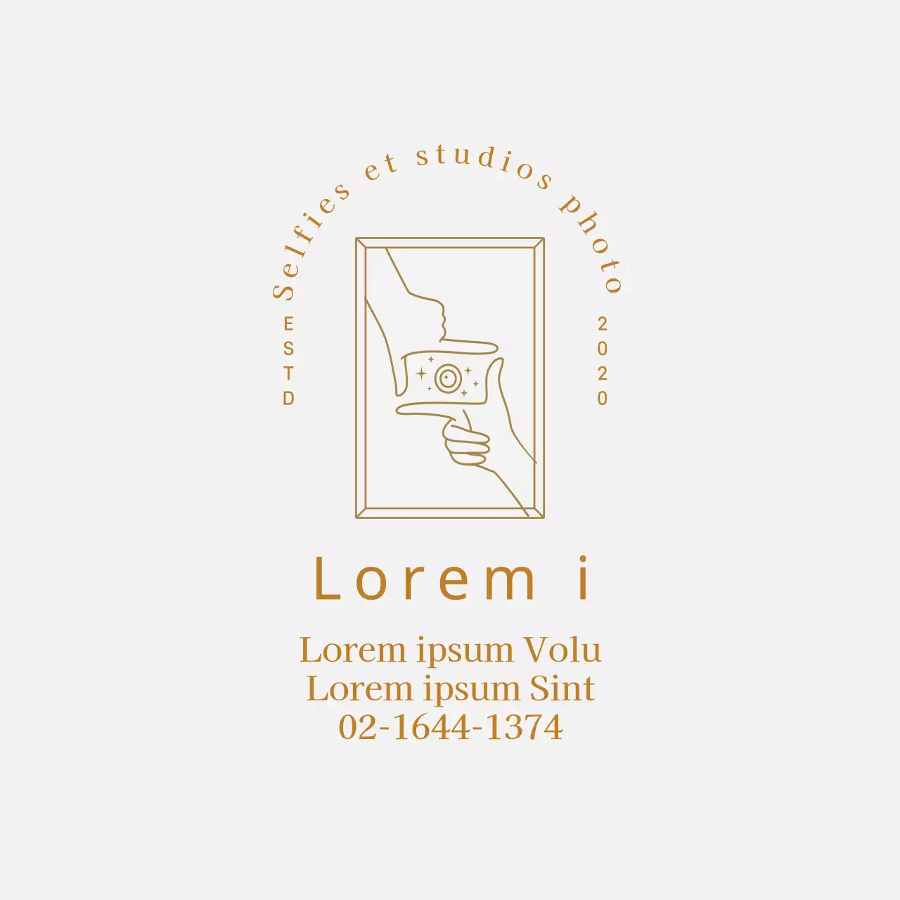 Beige gris illustration logo photographie studio self-studio promotion