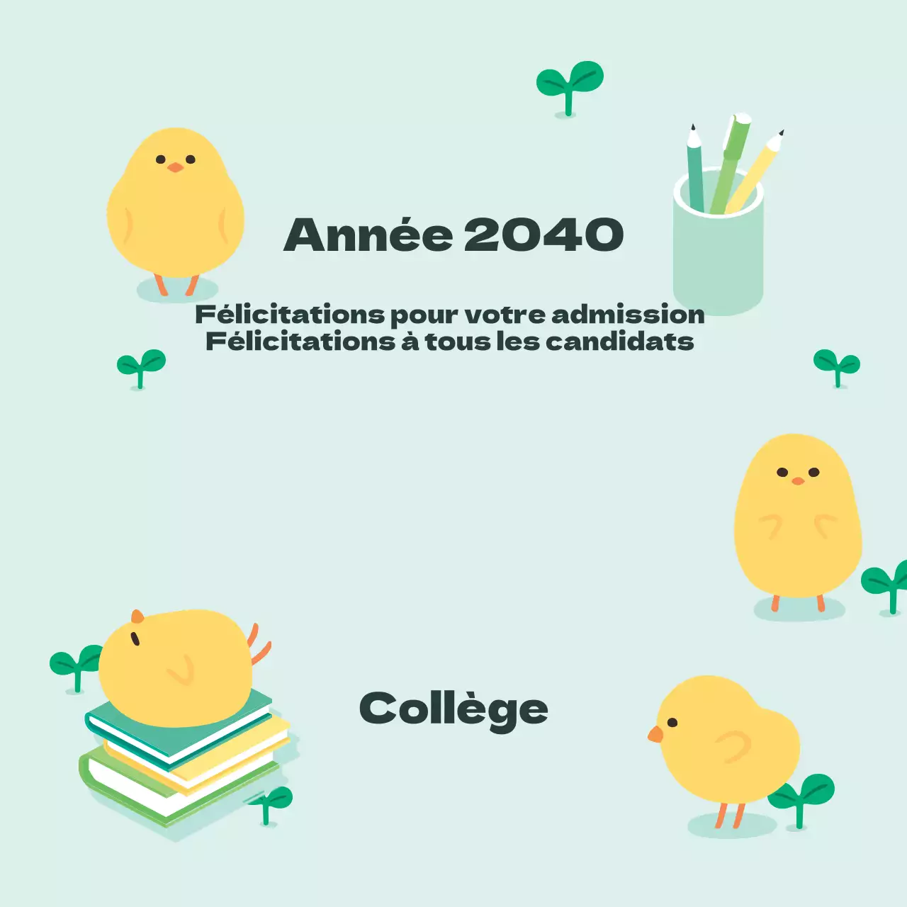 Félicitations pour votre admission