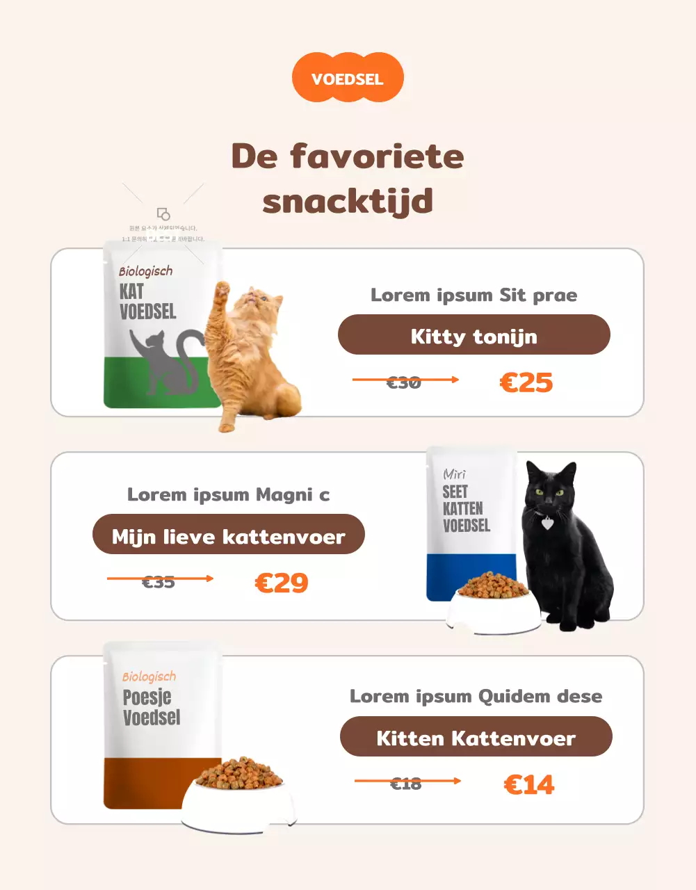 Een schattige en nette oranje kat te koop in een winkelcentrum