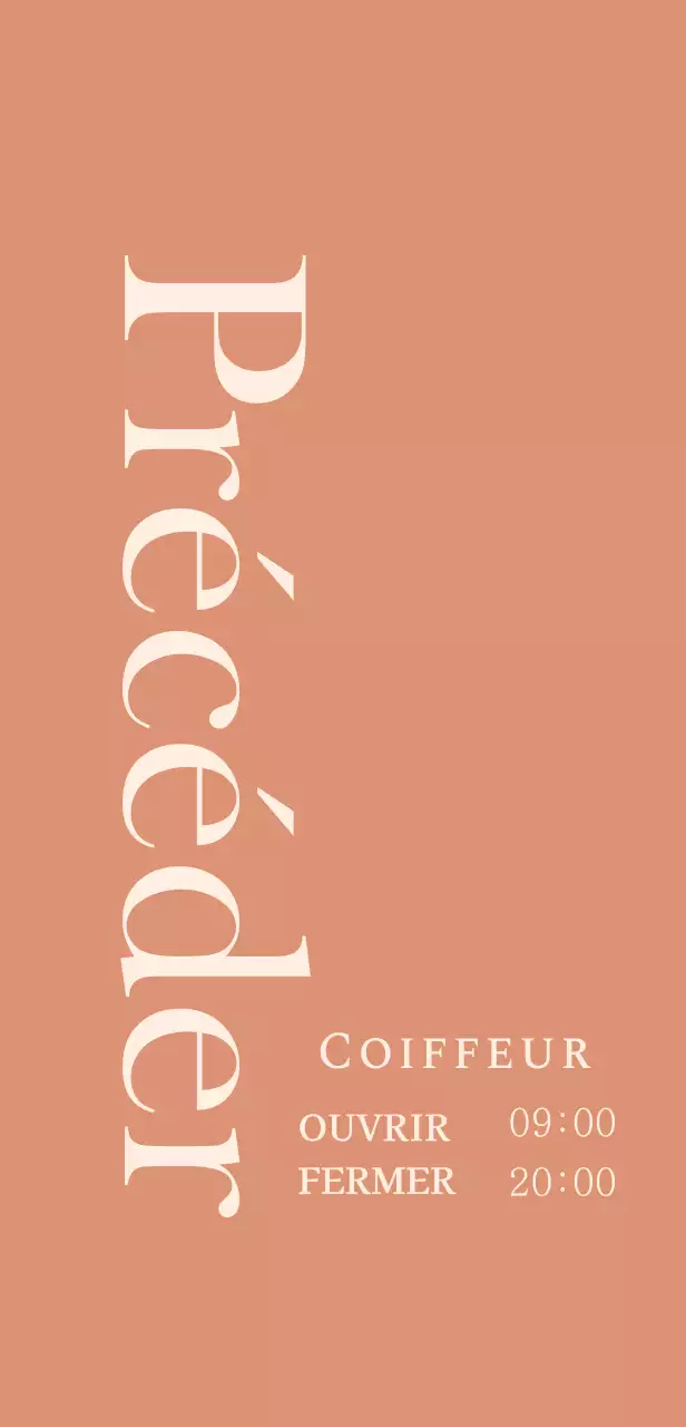 Enseigne de salon de coiffure avec titre en anglais sur fond rouge atténué