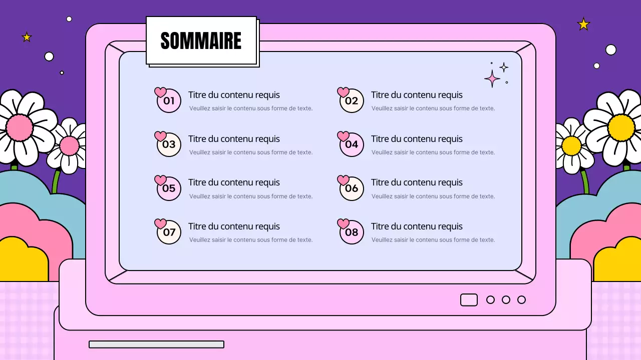 Un plan d'affaires kitsch en rose et violet