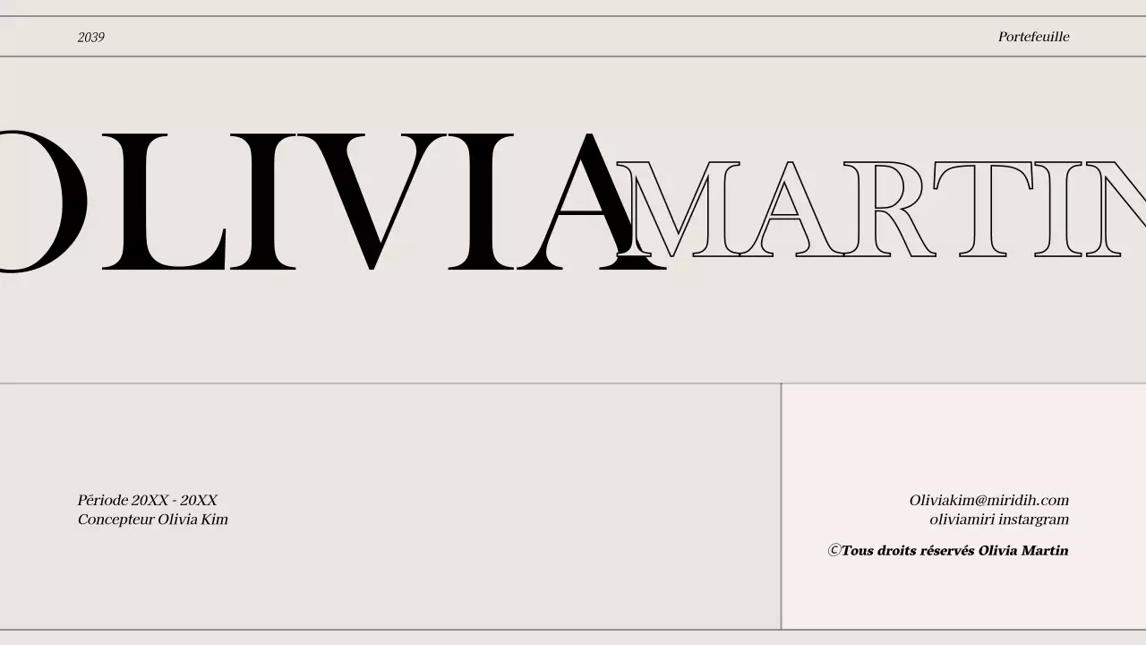 Portefeuille conceptuel aux lignes épurées en blanc cassé et noir