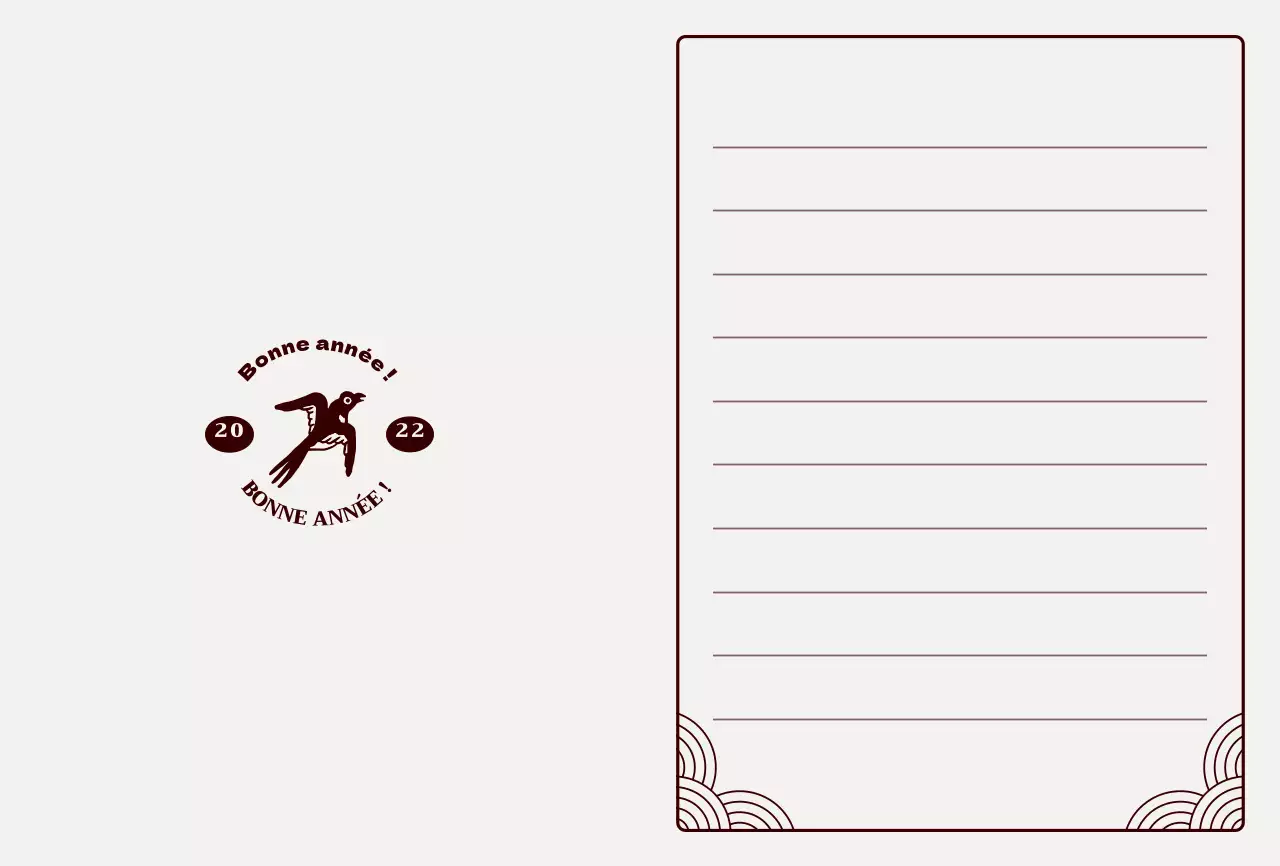 Carte du Nouvel An avec une pie illustrée par Brown's Neutroconcept