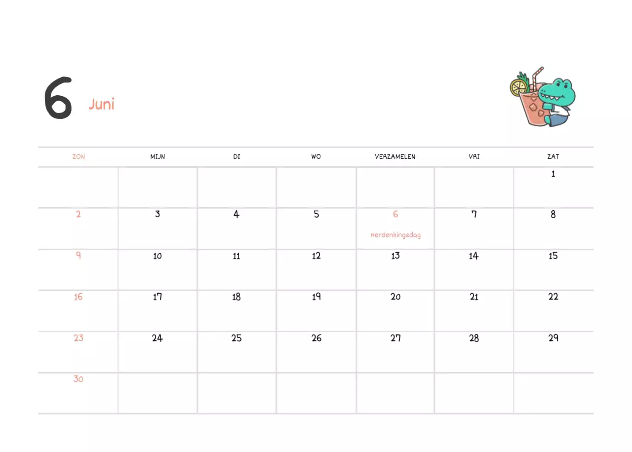 Een kalender met een schattig Argo-illustratieconcept