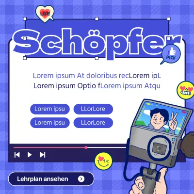 Schöpfer Bildung Thema mit blauen saubere Linie Illustration Konzept