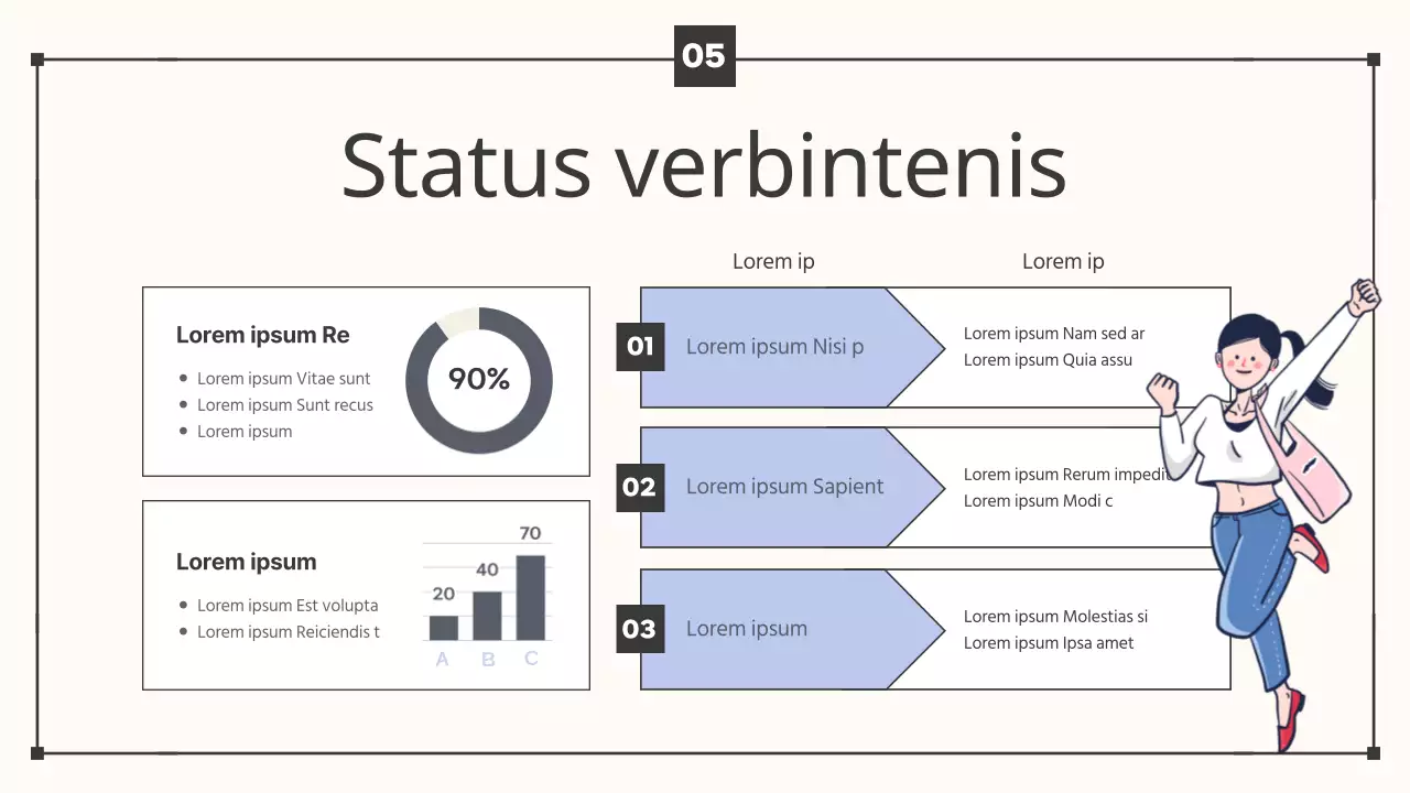 Aankondiging van de plenaire eindejaarsvergadering in een eenvoudige stijl van beige en lichtblauw