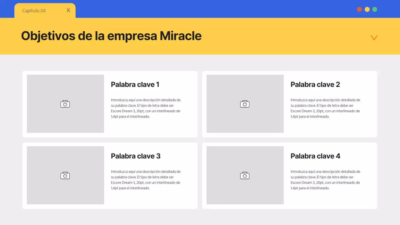 Un sencillo membrete azul y amarillo