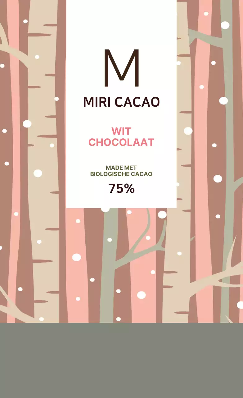 Theelabel met groen boompatroon