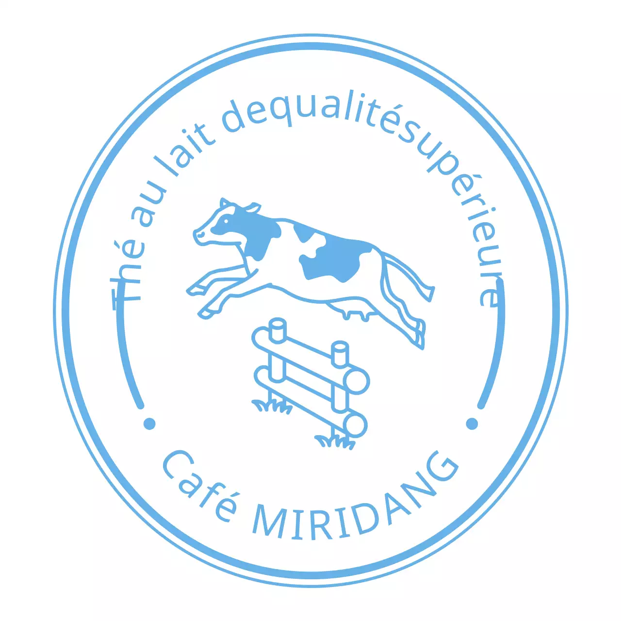 Logo du ranch laitier de style vintage en bleu clair