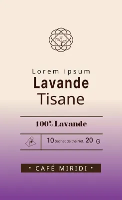 Purple Illustrated Cafe Étiquette de thé à la lavande