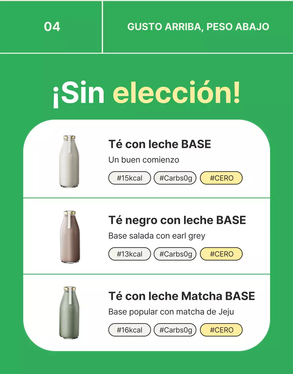 Promover el té verde, simple y sin leche