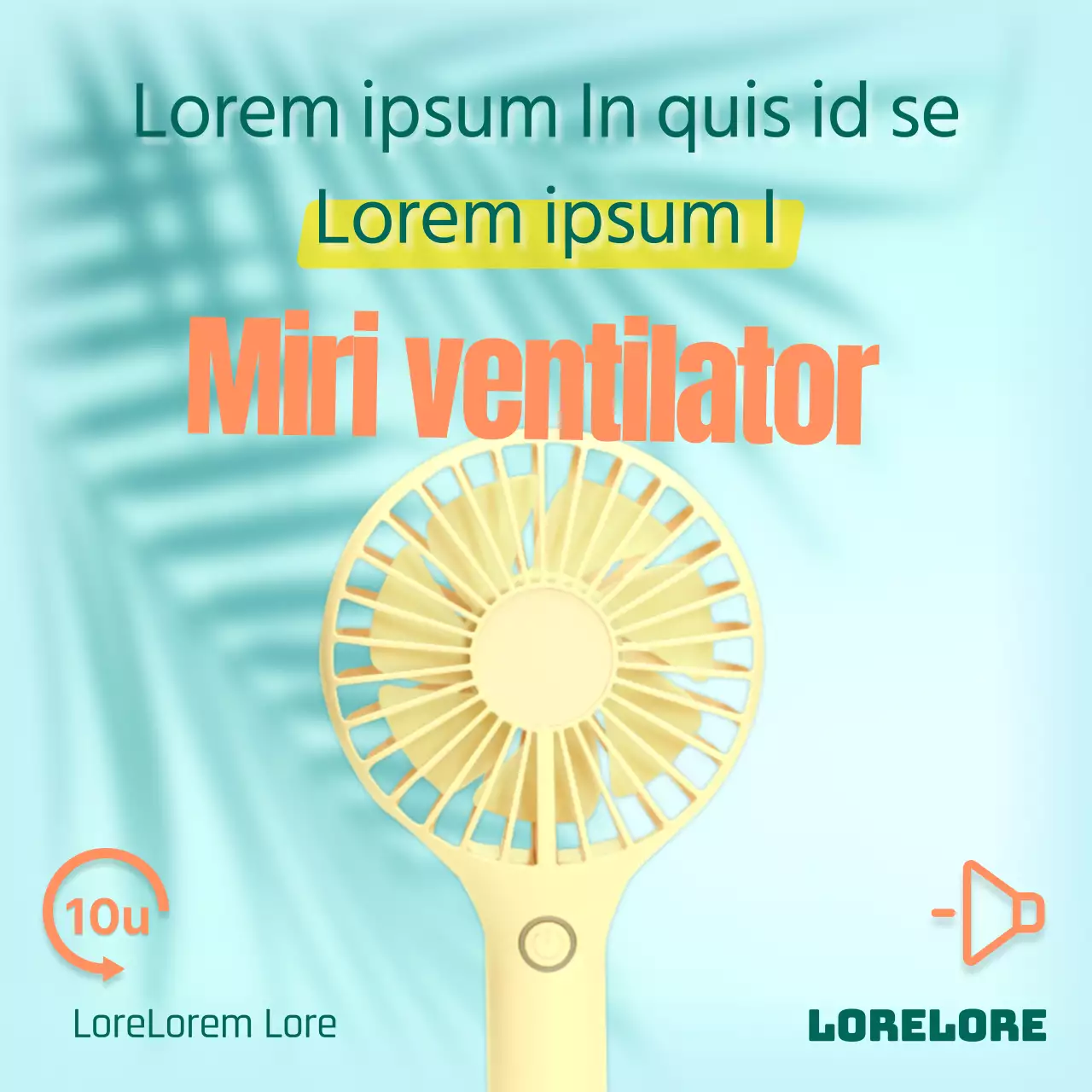 Promoot een krachtige handige ventilator in groen en oranje