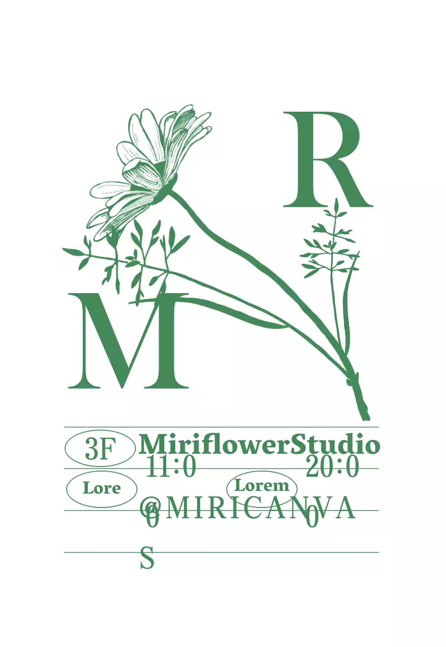 Illustration d'un fleuriste avec une fleur verte