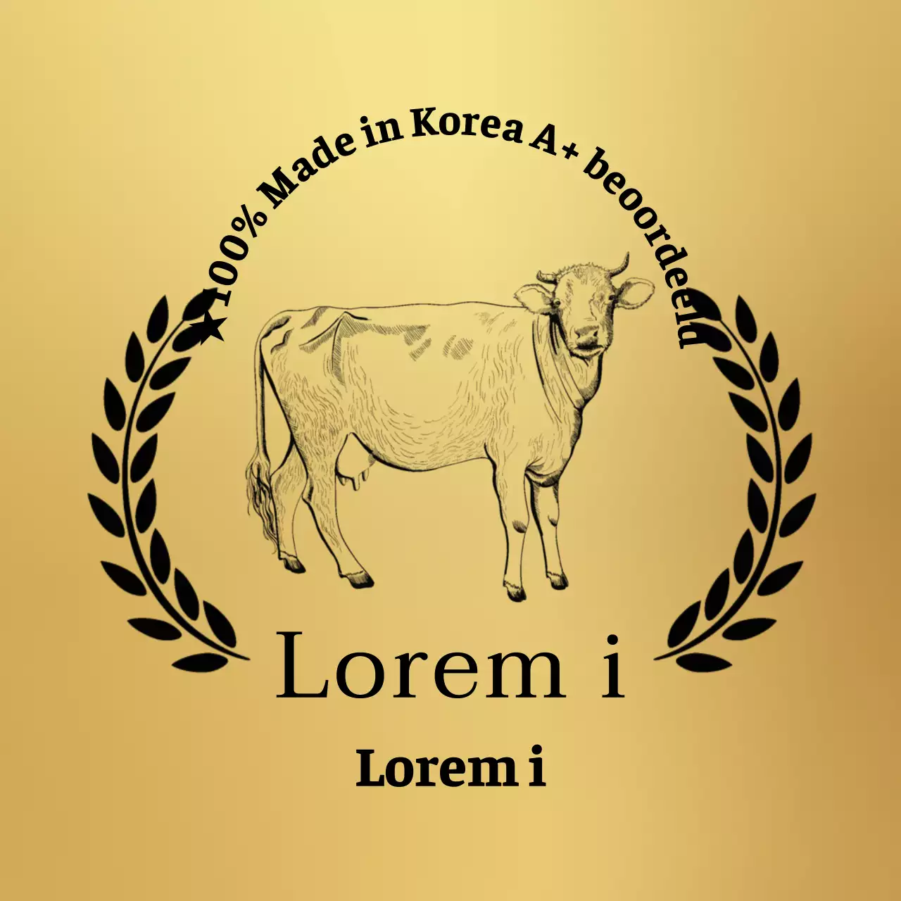 Gouden eenvoudige icoon luxe Hanwoo