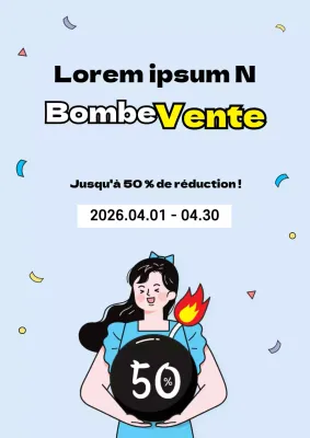 Promouvoir une vente exceptionnelle en bleu clair