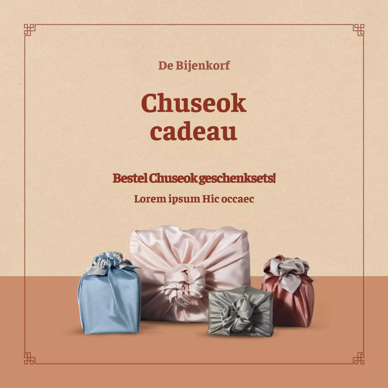 Chuseok souvenir banner in gedempte tinten