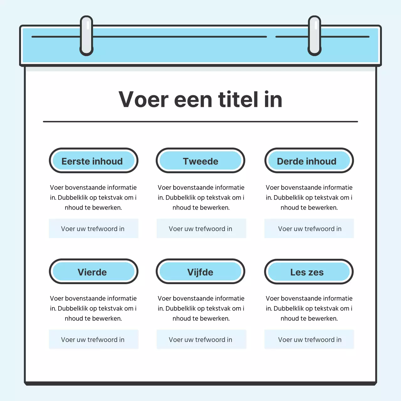 Light Blue Note Concept Nette kaart met leuke illustratiesNieuws