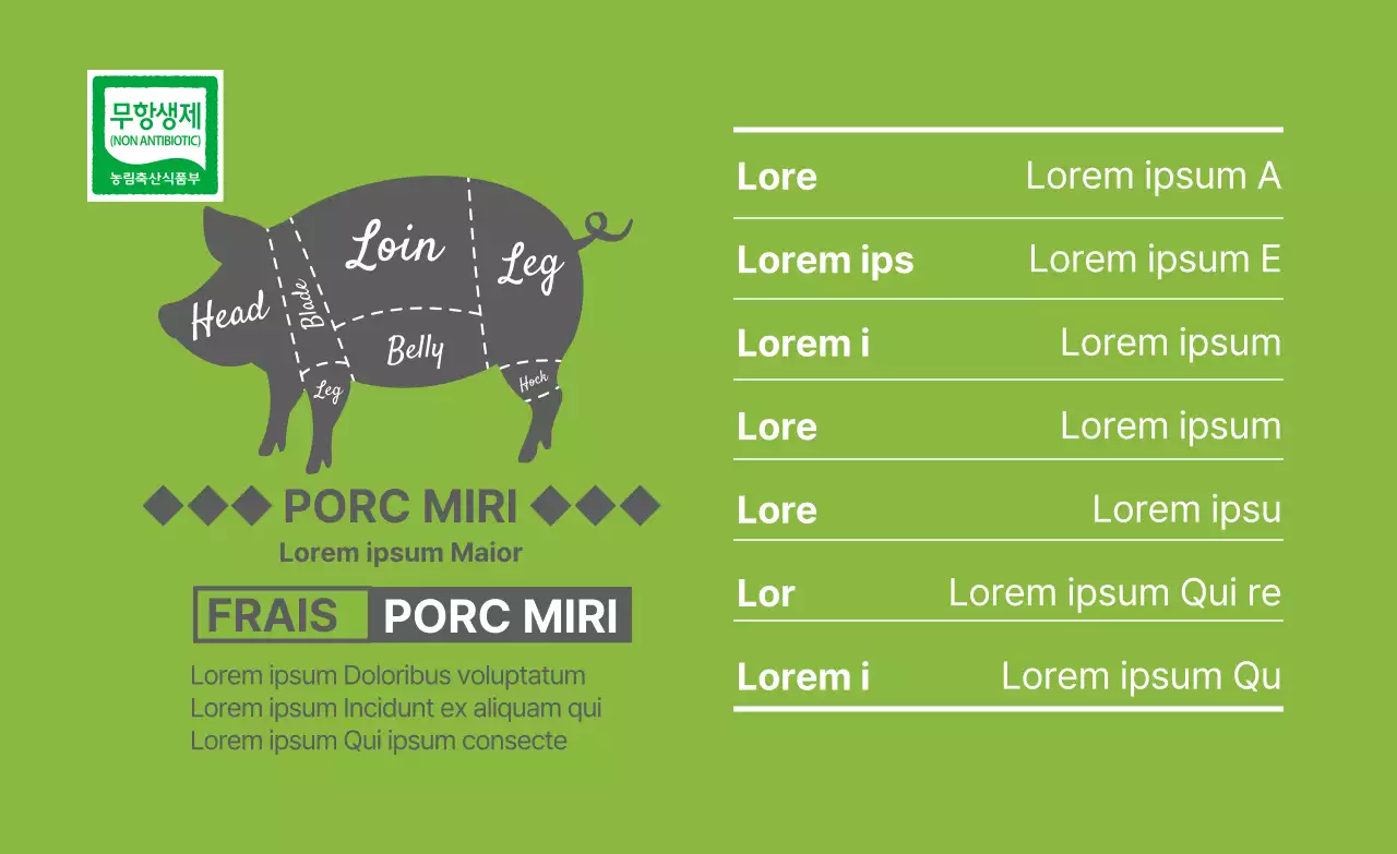 Icône partielle verte étiquettes de viande