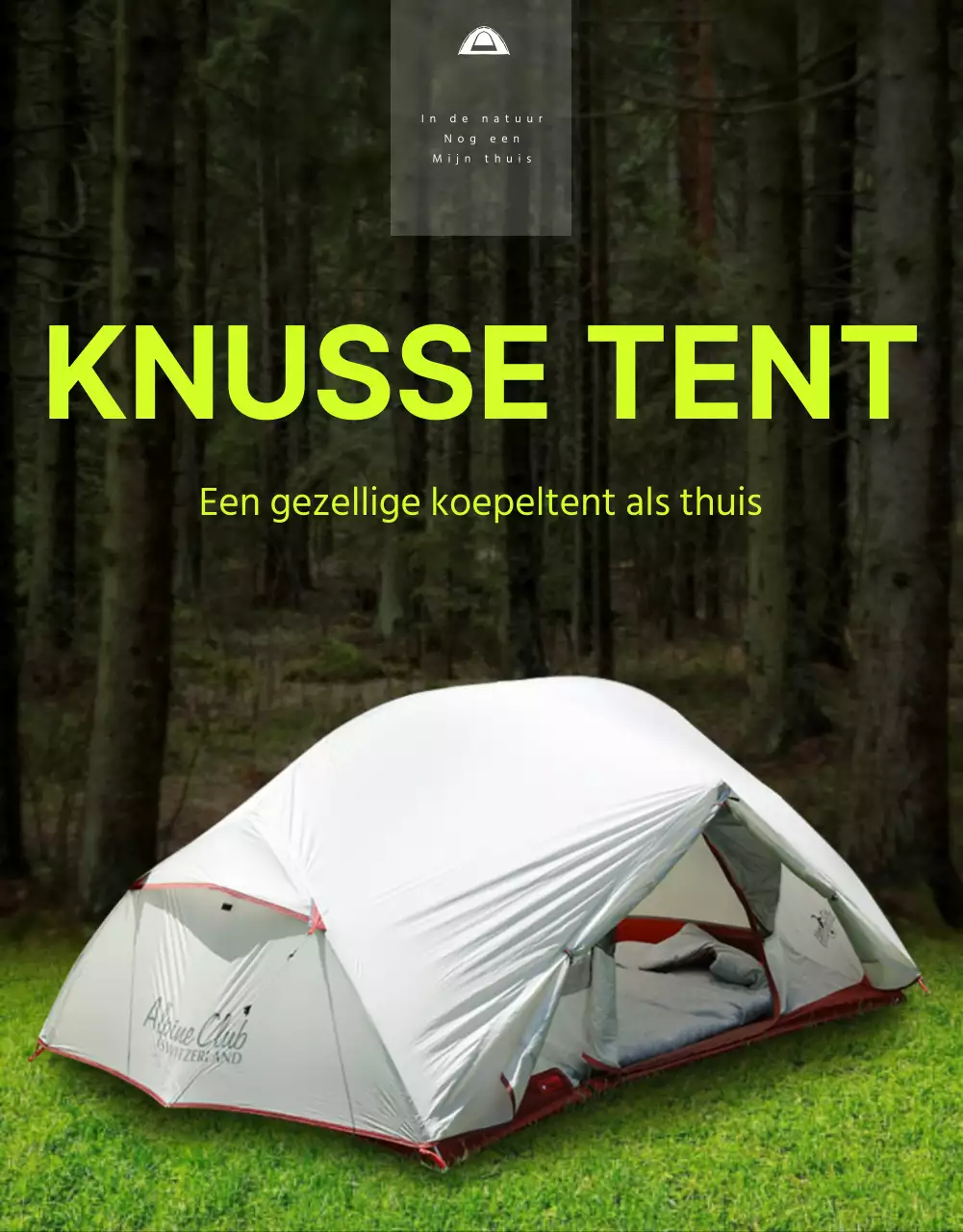 Wadiz koepeltent met een strakke lay-out in fluorescerend groen