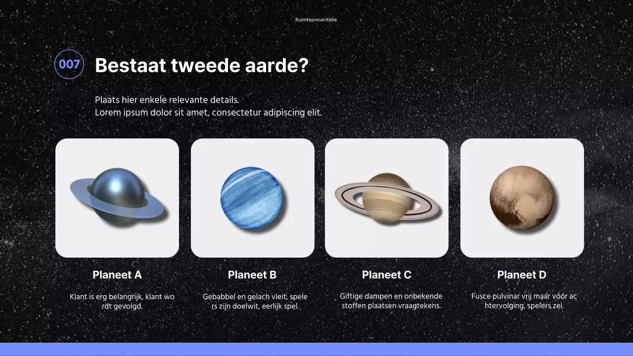 Introductie van een emotioneel schoon universum in zwart en paars