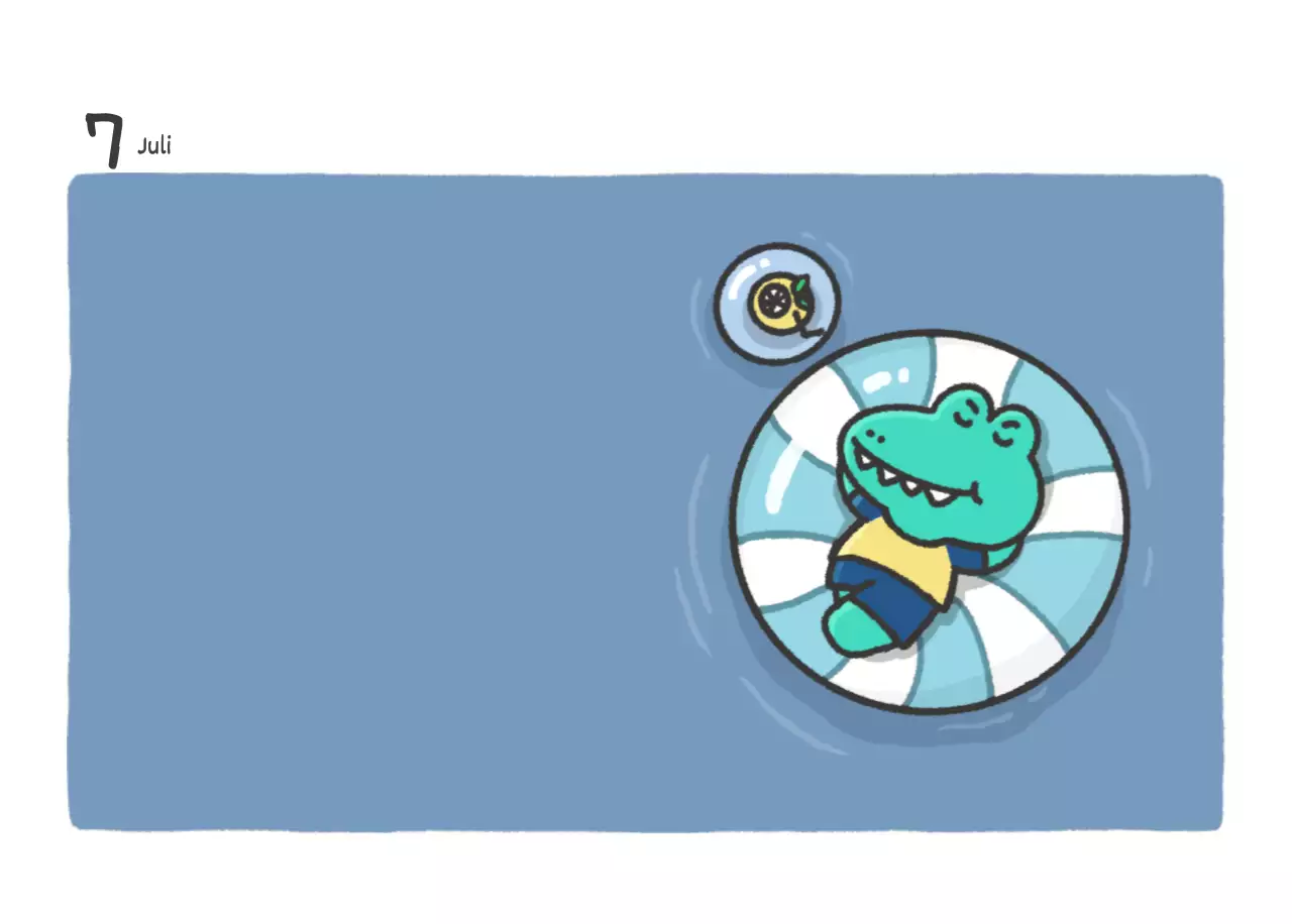 Een kalender met een schattig Argo-illustratieconcept