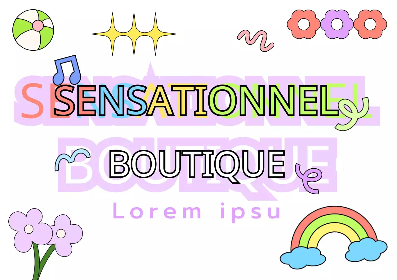 Illustration linéaire colorée d'un magasin pop-up