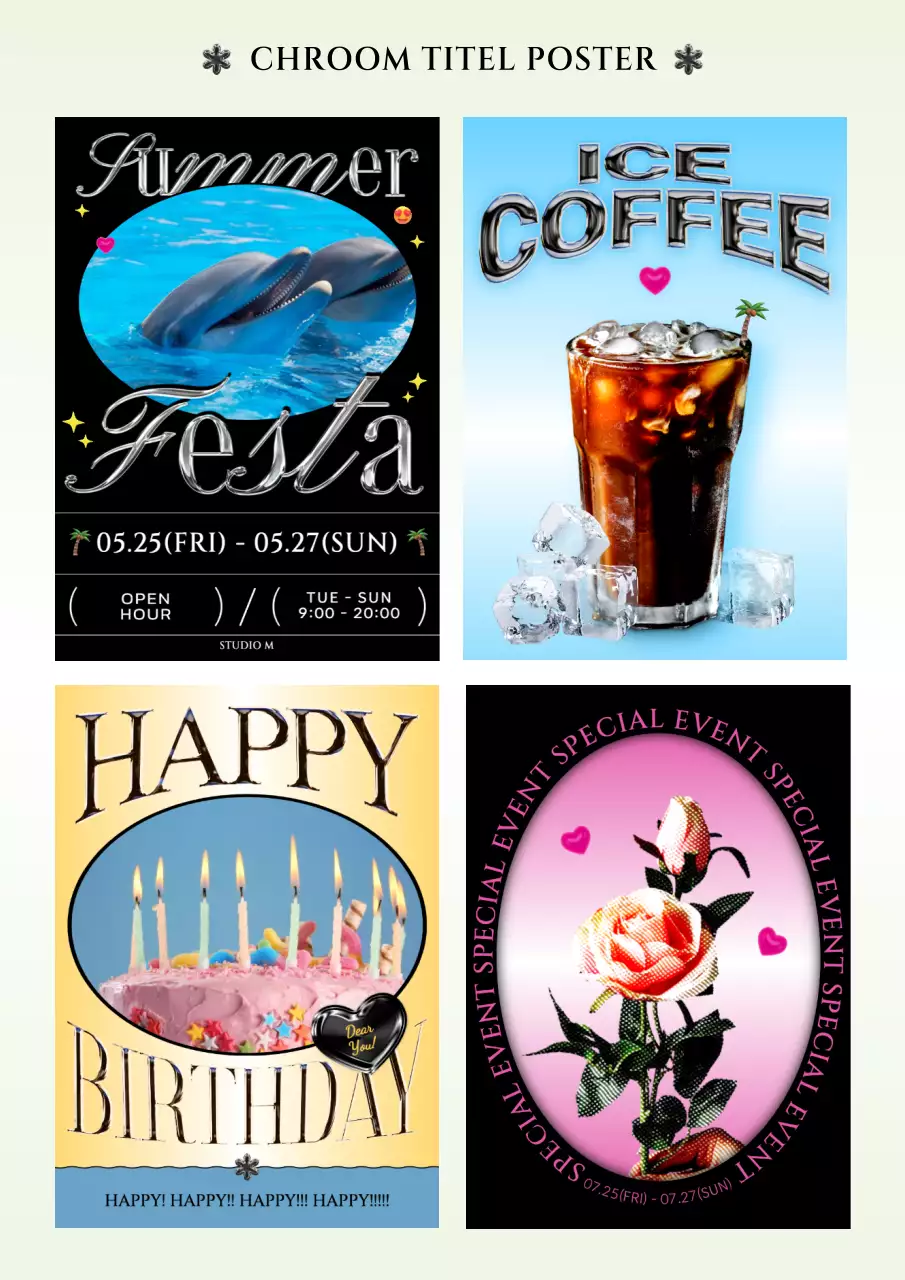 Een verzameling daguerreotypieën van tieners met de nadruk op hippe metallic titels