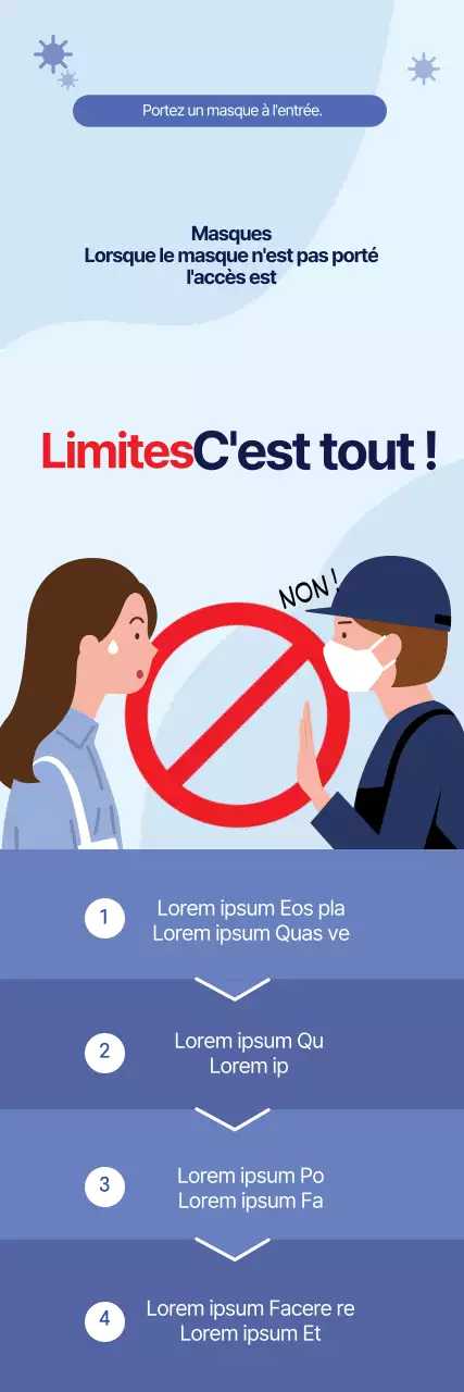 Guide de prévention du coronavirus simple et illustré en bleu