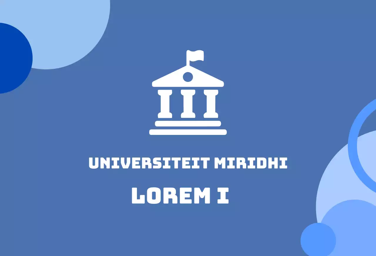 Een blauwe achtergrond van balsa met een logo van de school.