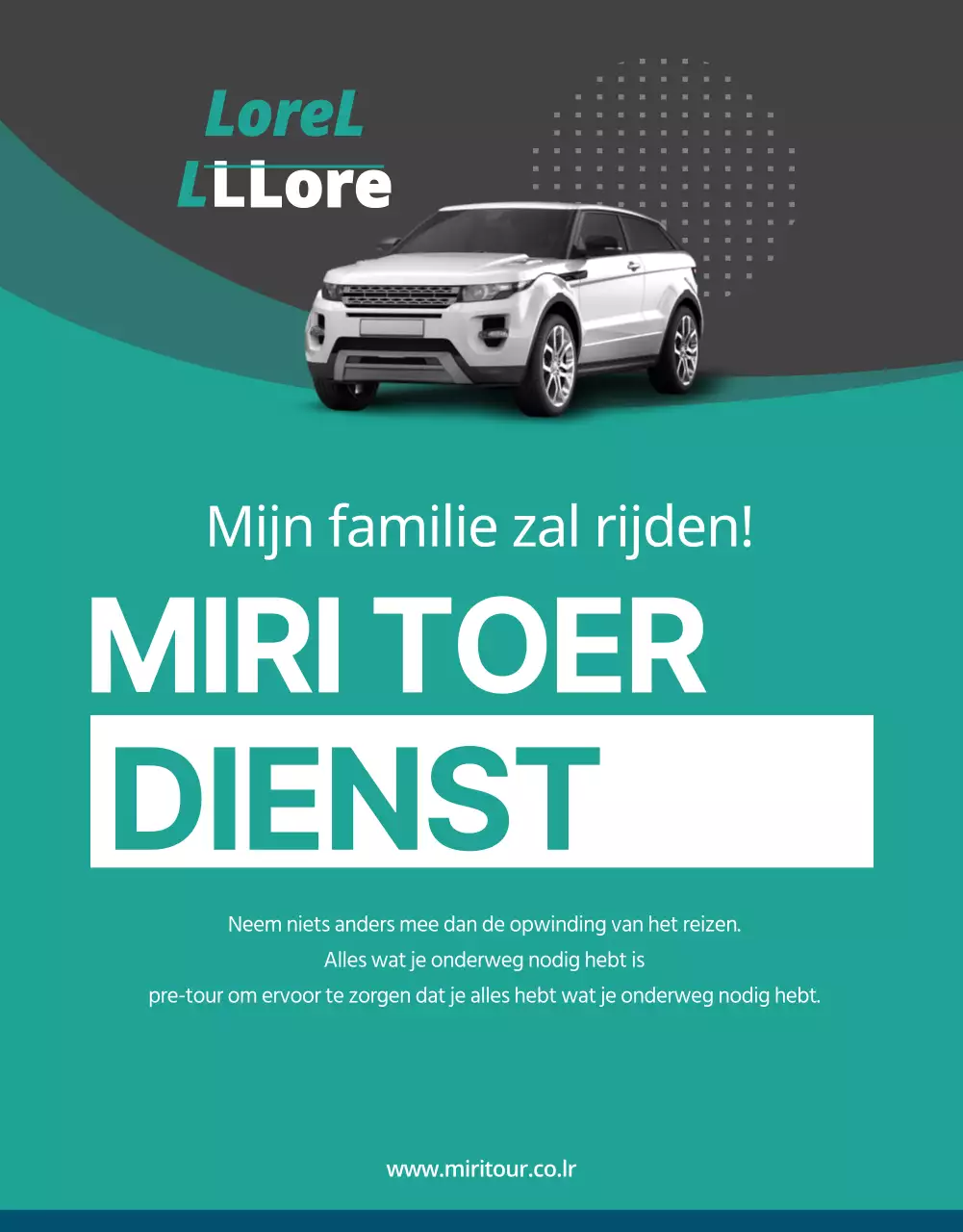 Autoverhuur met een luxueus blauw brochureconcept