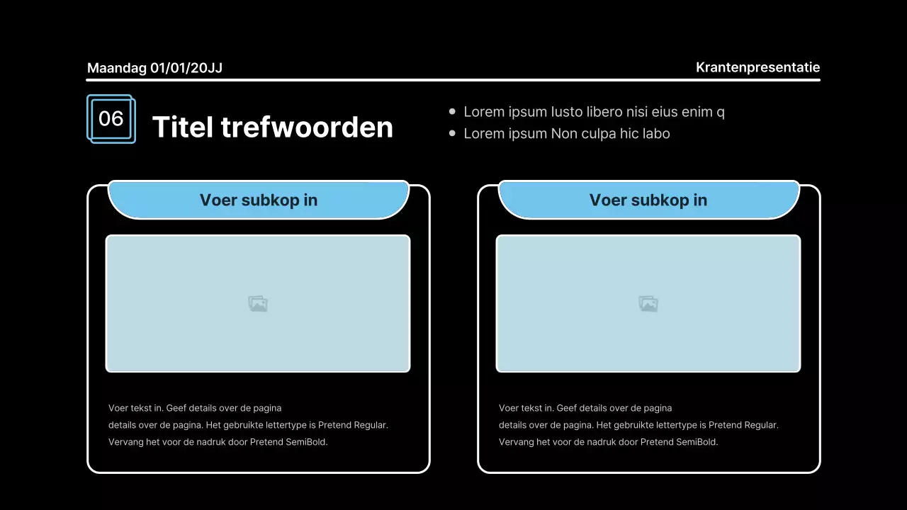 Aandachttrekkende presentatie met vette lijnen in een krantenconcept op een zwarte achtergrond
