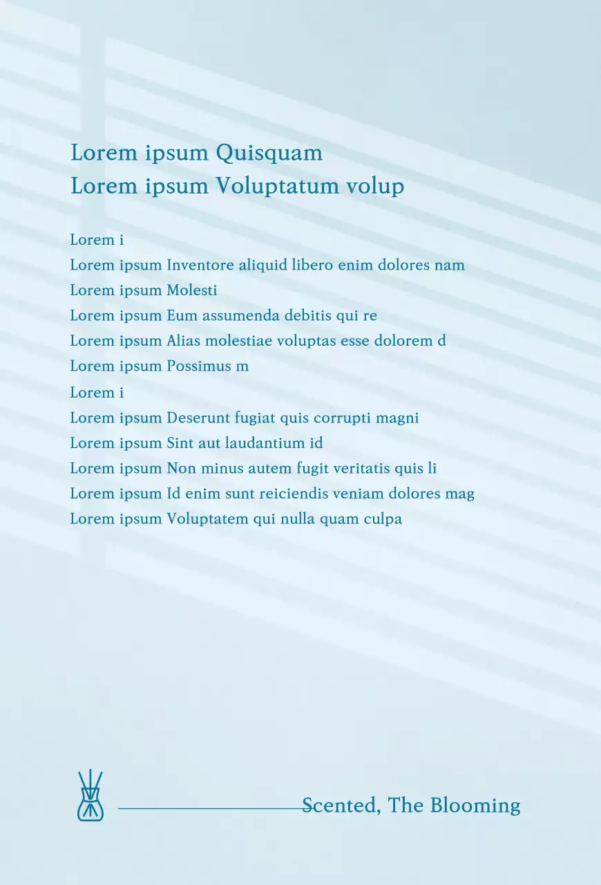 Diffuseur élégant en bleu clair Lignes directrices de la marque Conception de la documentation