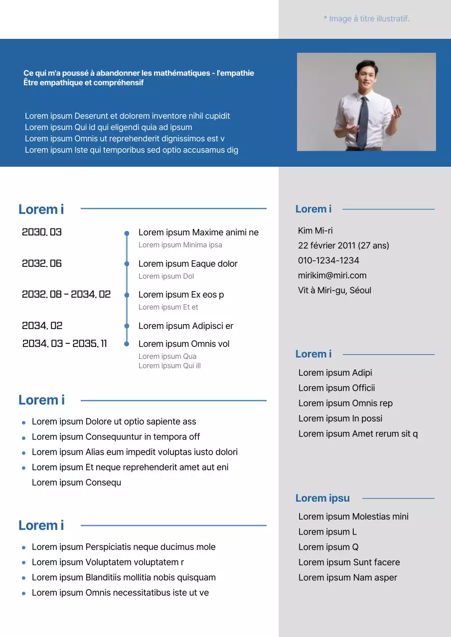 Un historique propre et bleu du tuteur