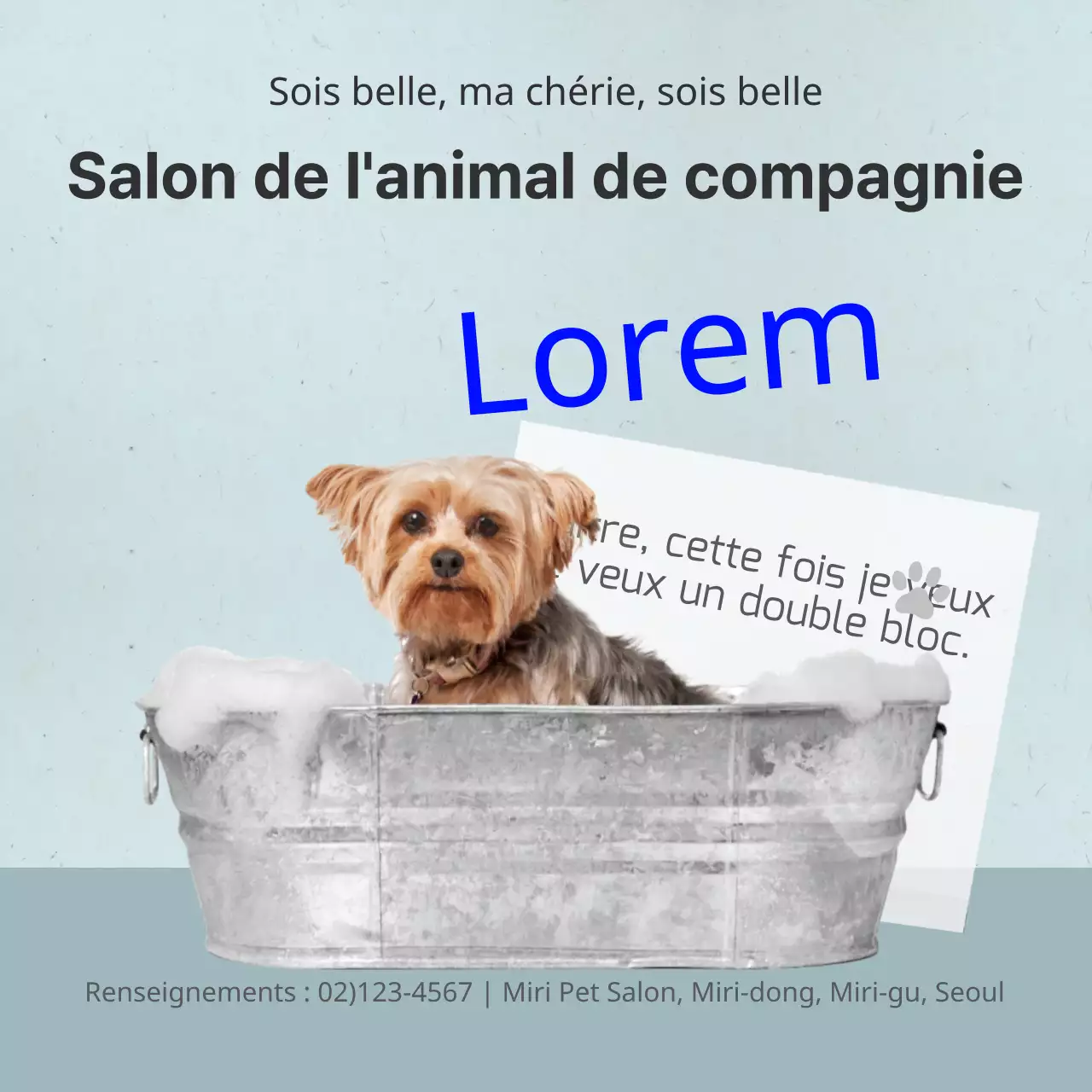 Salon pour animaux de compagnie