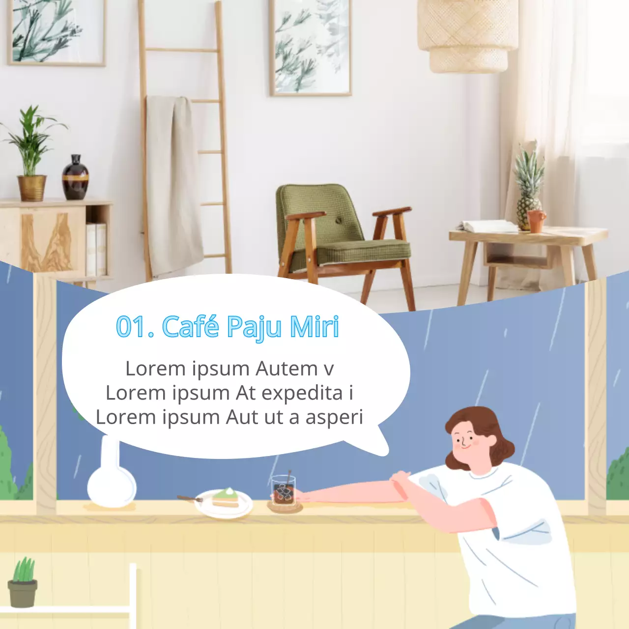 Recommandations pour les cafés des jours de pluie dans les tons bleus