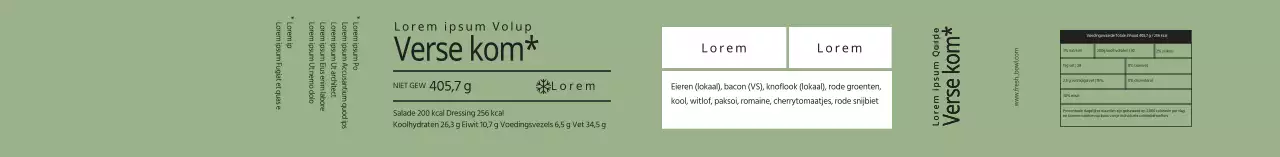 Verpakkingsetiketten voor groene salades