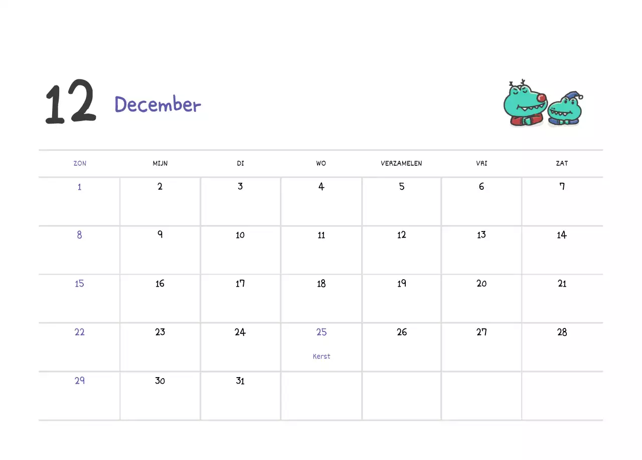 Een kalender met een schattig Argo-illustratieconcept