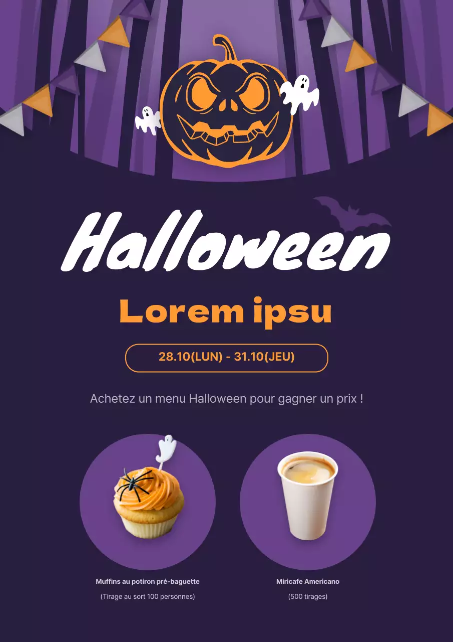 Événements de la carte des boissons d'Halloween