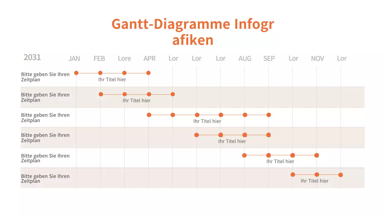 Eine einfache Infografik zur Terminplanung in Orange und Braun