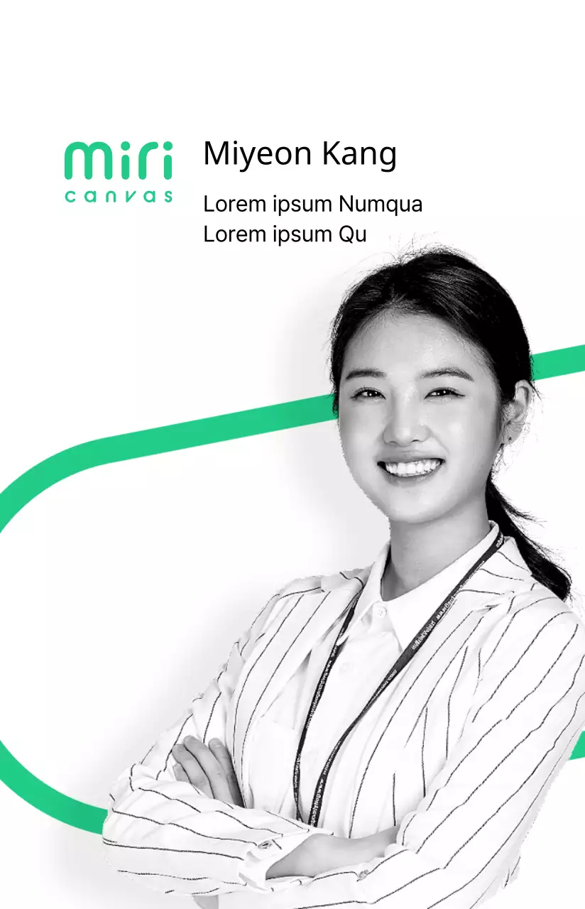 Profil de carte d'employé de style simple et basique avec des accents blancs et verts