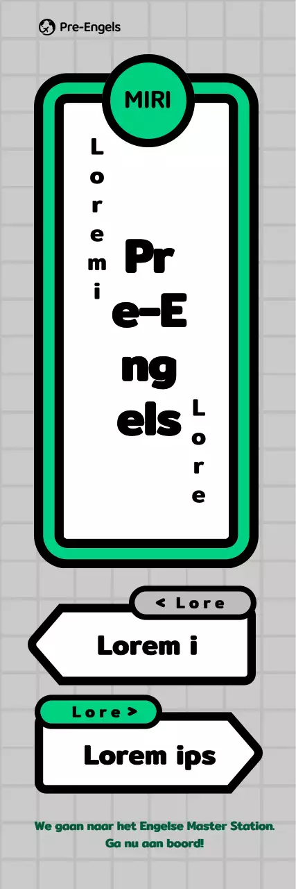 Promotie van het metroconcept school in grijs en groen