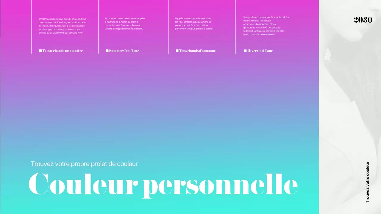 Un arc-en-ciel de couleurs personnelles pour les présentations