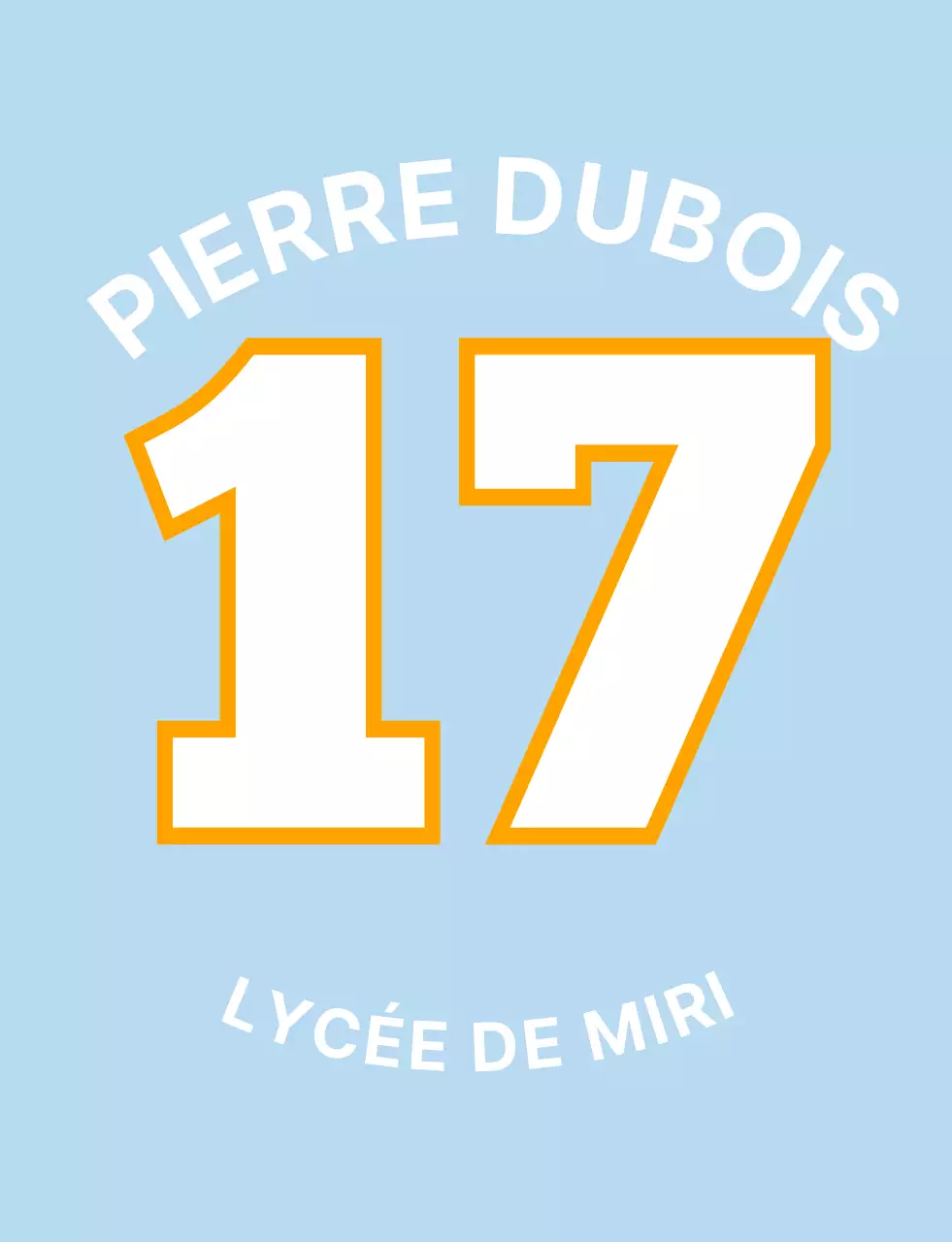 T-shirt bleu ciel pastel de l'équipe de l'école