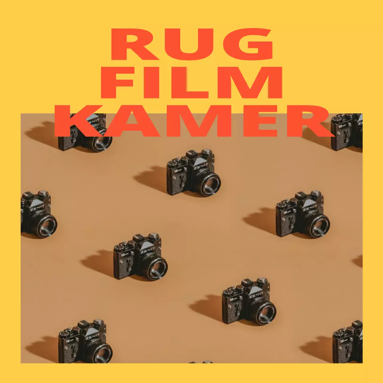 Hippe concept merchandise met kaders en foto's met verzadigde, opvallende kleuren