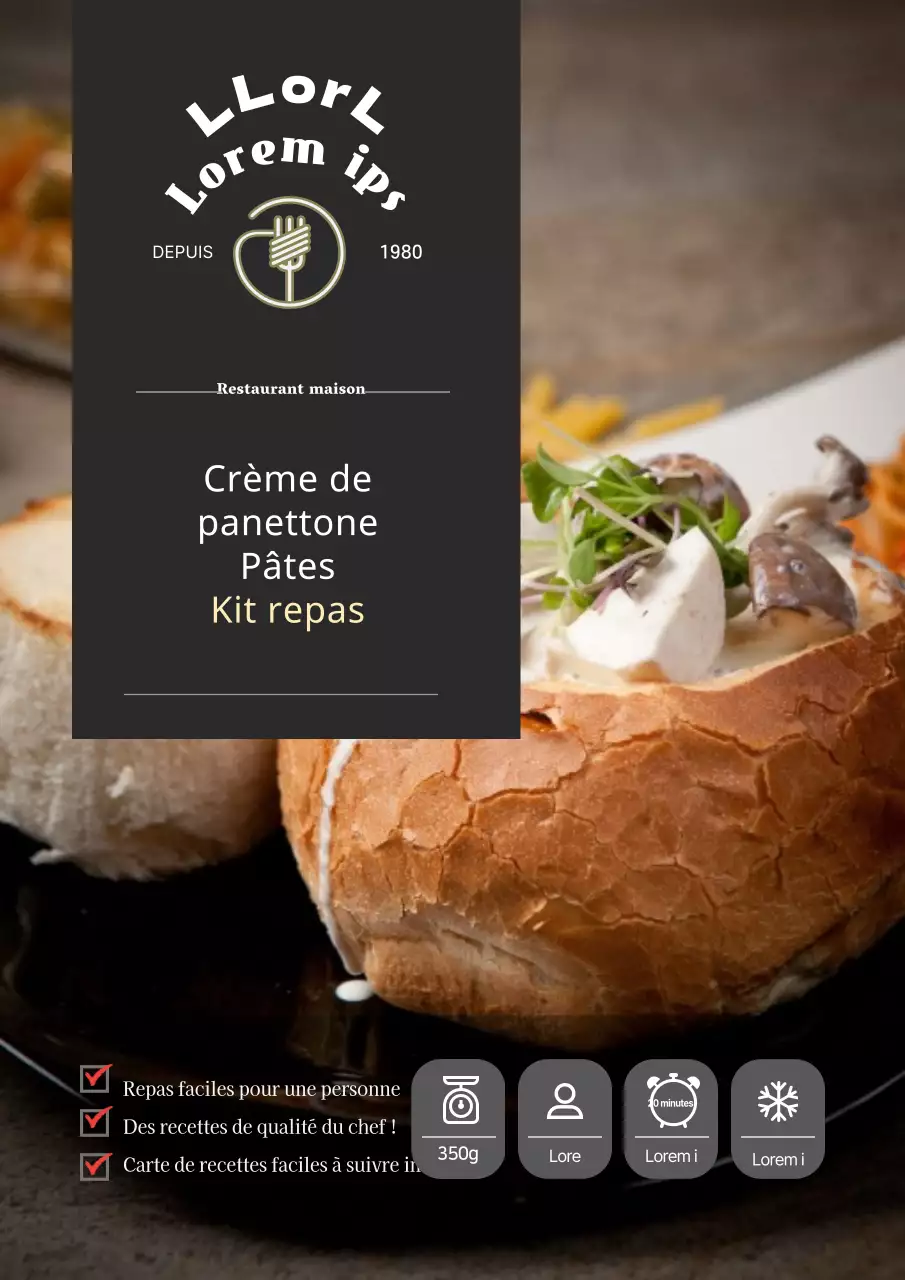 Promote Black Luxurious Restaurant Creamy Pasta Meal Kit