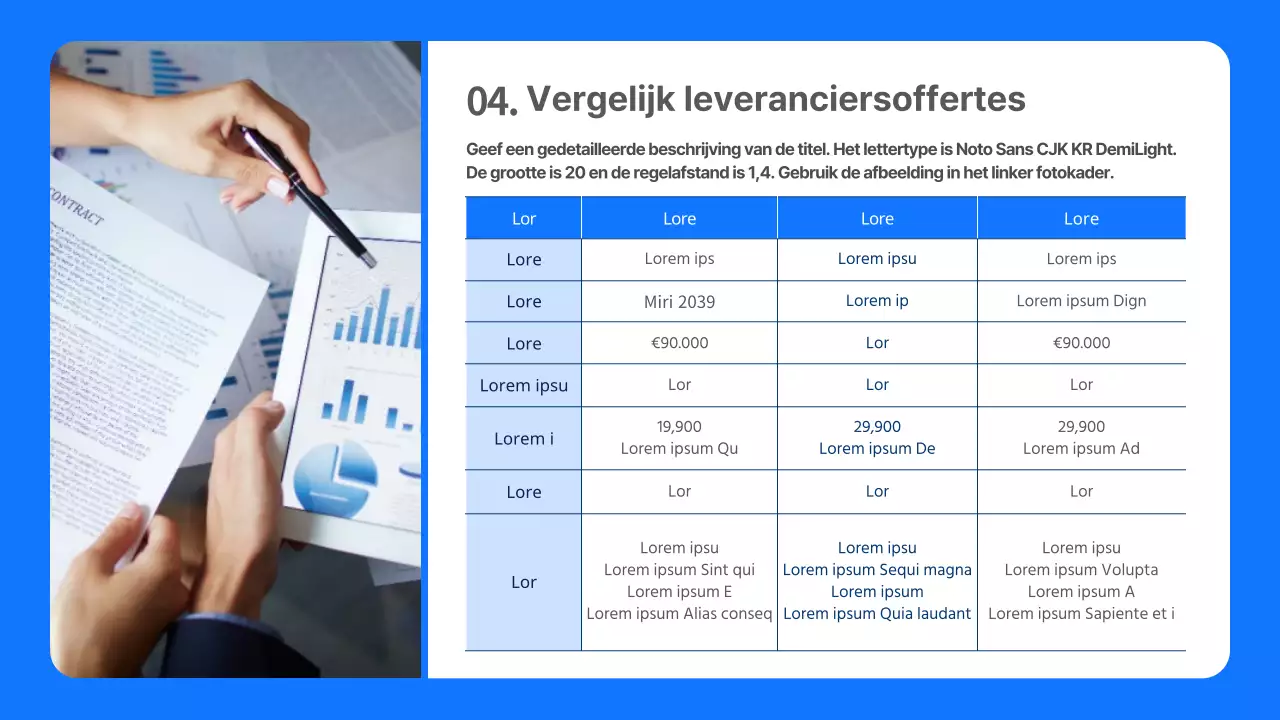 Blauw en wit, keurig nette waterdispenser verhuur offerte rapport