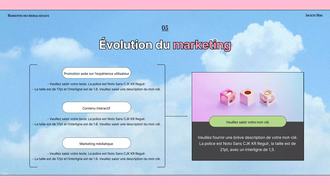 Tendances de l'industrie du marketing des médias sociaux sur fond bleu clair