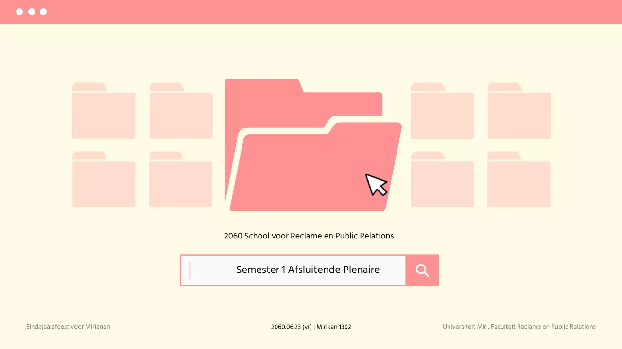 Aankondiging van de plenaire eindejaarsvergadering in een eenvoudige stijl van beige en roze