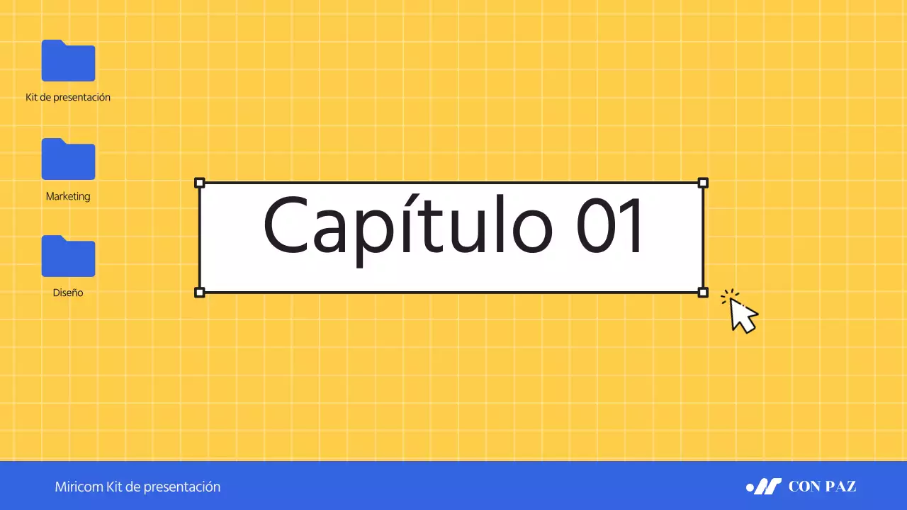 Un sencillo membrete azul y amarillo